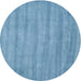 Sideview of Contemporary Blue Modern Rug, con4