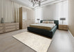 Contemporary Gold Modern Rug in a Bedroom, con500