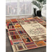 Machine Washable Contemporary Brown Red Rug in a Family Room, wshcon501