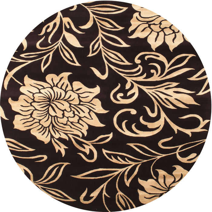 Square Machine Washable Contemporary Midnight Gray Rug, wshcon502