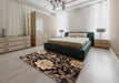 Contemporary Mid Gray Modern Rug in a Bedroom, con502