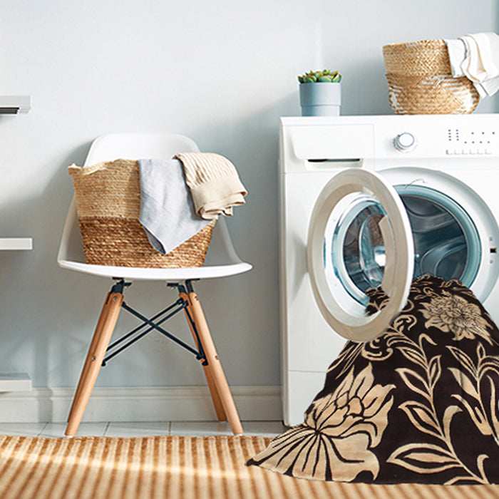 Machine Washable Contemporary Midnight Gray Rug in a Washing Machine, wshcon502