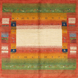 Square Contemporary Red Modern Rug, con504