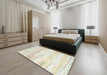 Machine Washable Contemporary Brown Rug in a Bedroom, wshcon507