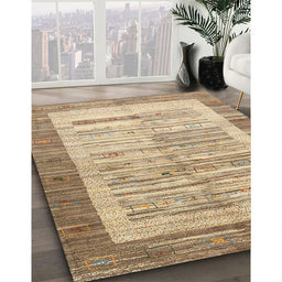 Machine Washable Contemporary Copper Brown Rug in a Family Room, wshcon508