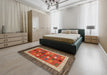 Contemporary Red Modern Rug in a Bedroom, con509