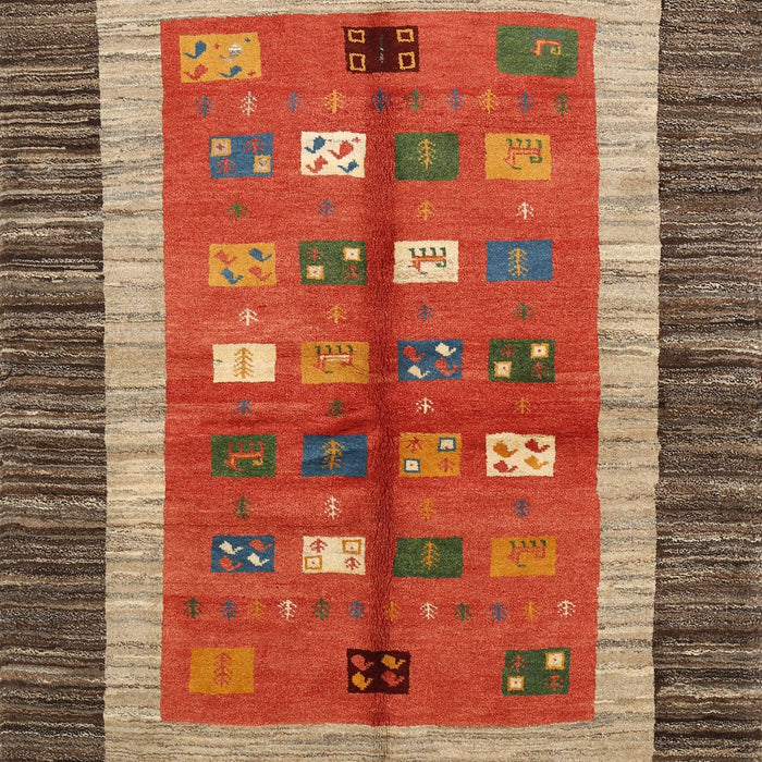 Contemporary Red Modern Rug, con509