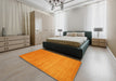 Machine Washable Contemporary Dark Orange Rug in a Bedroom, wshcon50