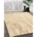 Contemporary Khaki Gold Modern Rug in Family Room, con510