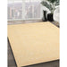 Contemporary Sun Yellow Solid Rug in Family Room, con511