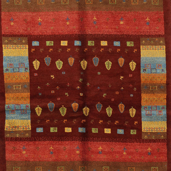 Contemporary Mahogany Brown Oriental Rug, con512