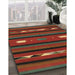 Machine Washable Contemporary Red Brown Rug in a Family Room, wshcon513