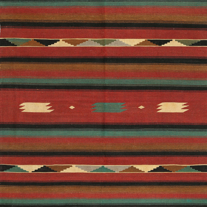 Square Contemporary Reddish Brown Oriental Rug, con513