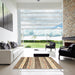 Square Machine Washable Contemporary Sienna Brown Rug in a Living Room, wshcon514