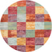 Sideview of Contemporary Red Patchwork Rug, con517