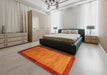 Contemporary Neon Red Modern Rug in a Bedroom, con518