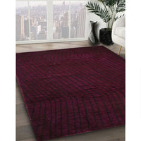 Contemporary Deep Red Modern Rug, con519