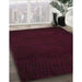 Contemporary Deep Red Modern Rug in Family Room, con519