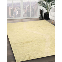 Contemporary Sun Yellow Solid Rug, con523