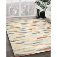 Contemporary Light Gold Solid Rug, con524