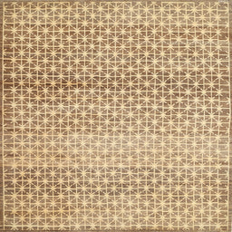 Square Contemporary Light Brown Modern Rug, con525