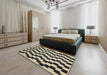 Contemporary Brown Modern Rug in a Bedroom, con526