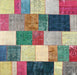 Contemporary Sage Green Patchwork Rug, con527