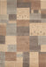 Contemporary Dark Almond Brown Patchwork Rug, con529