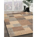 Machine Washable Contemporary Dark Almond Brown Rug in a Family Room, wshcon529