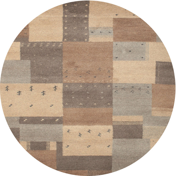 Square Machine Washable Contemporary Dark Almond Brown Rug, wshcon529