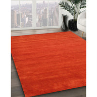 Contemporary Neon Red Modern Rug, con52