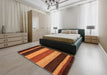 Machine Washable Contemporary Saffron Red Rug in a Bedroom, wshcon530