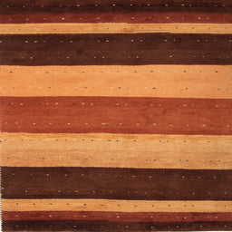 Sideview of Machine Washable Contemporary Saffron Red Rug, wshcon530