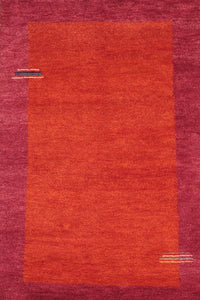 Machine Washable Contemporary Red Rug, wshcon531