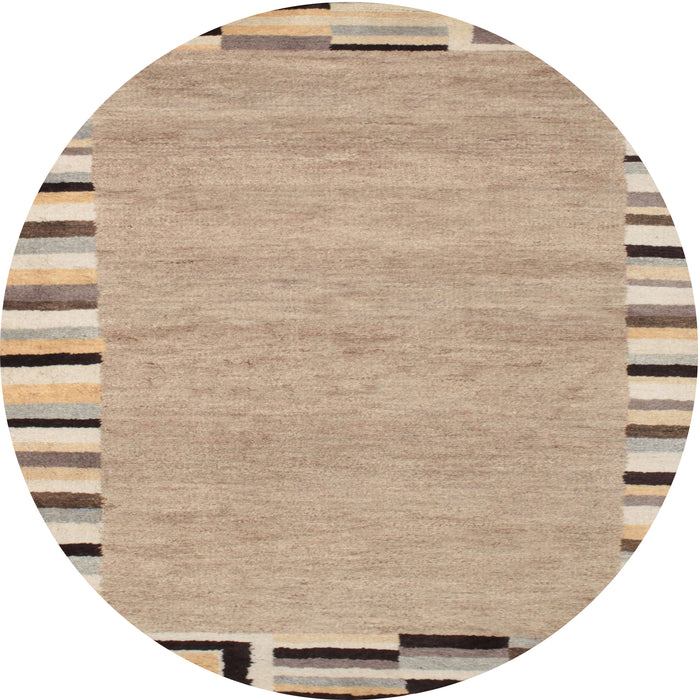 Sideview of Contemporary Orange Salmon Pink Modern Rug, con532