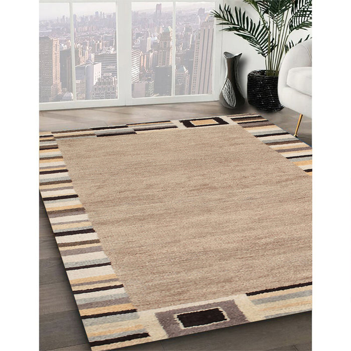 Machine Washable Contemporary Orange Salmon Pink Rug in a Family Room, wshcon532