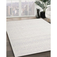 Contemporary Dark White Beige Solid Rug, con533