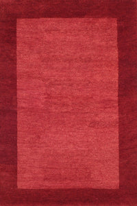 Machine Washable Contemporary Red Rug, wshcon534