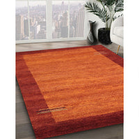 Contemporary Neon Red Modern Rug, con535