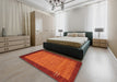 Contemporary Neon Red Modern Rug in a Bedroom, con535