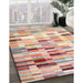 Contemporary Sunrise Orange Modern Rug in Family Room, con539