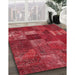 Machine Washable Contemporary Red Rug in a Family Room, wshcon540