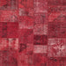 Square Contemporary Red Patchwork Rug, con540