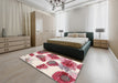 Contemporary Red Modern Rug in a Bedroom, con545