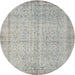 Sideview of Contemporary Pale Silver Gray Modern Rug, con546