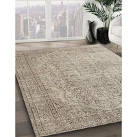 Contemporary Dark Almond Brown Modern Rug, con547