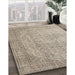 Contemporary Dark Almond Brown Modern Rug in Family Room, con547