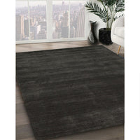 Contemporary Charcoal Black Modern Rug, con54