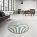 Round Contemporary Vanilla Gold Modern Rug in a Office, con551