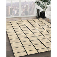 Contemporary Khaki Gold Solid Rug, con552